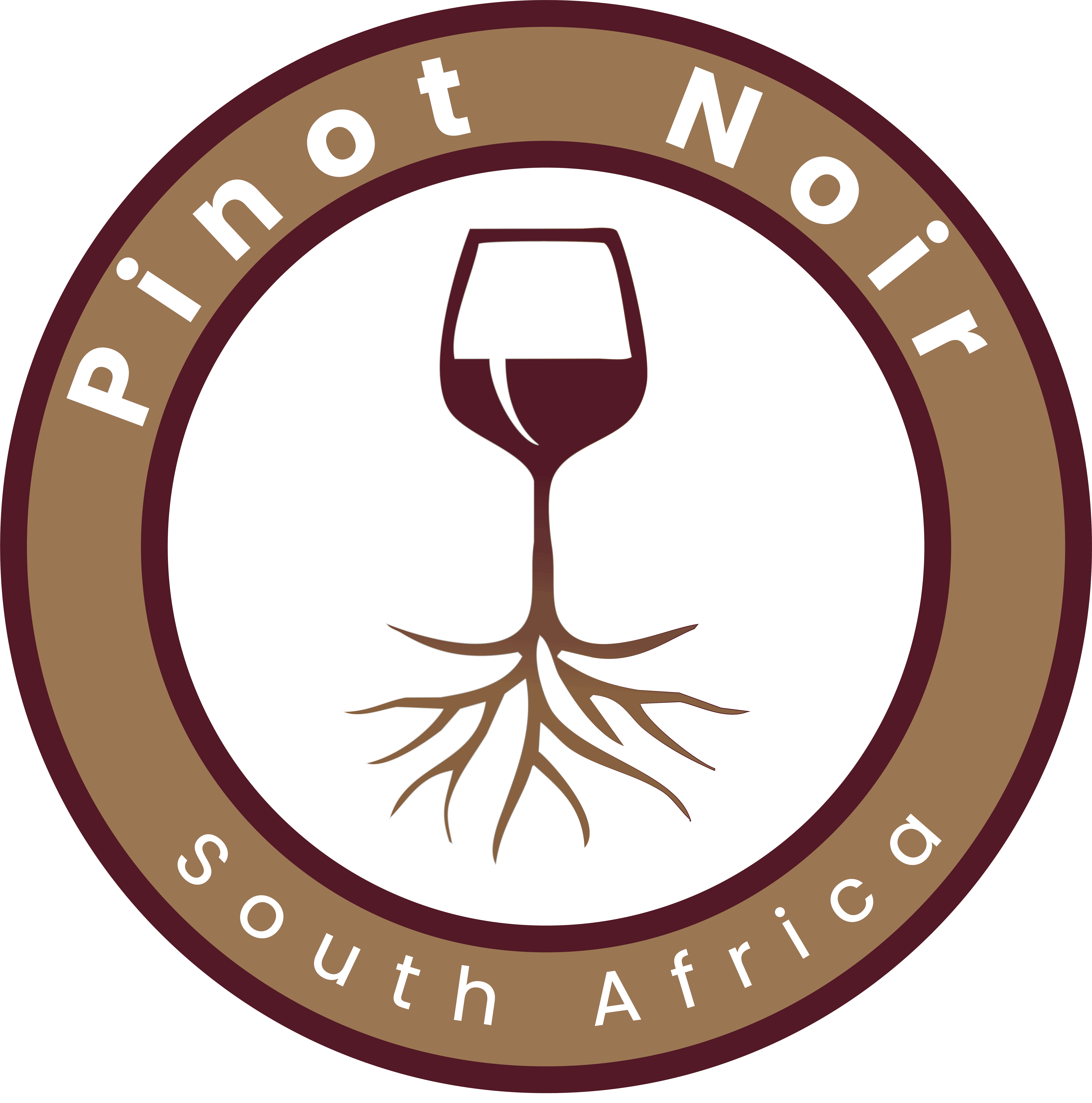 A wine glass with roots, symbolising growth and connection in South Africa's wine industry.