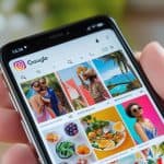Vibrant social media content showcasing colourful photos of tropical destinations, fashion, food, and lifestyle images on a smartphone screen. Perfect for a Cape Town-based social media agency.