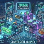 Conversion Journey: how website visitors become customers - 7 website conversion tips infographic by Swirl Media